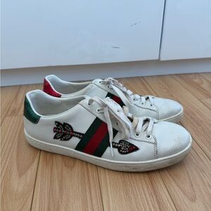 Gucci White and Green Sneakers